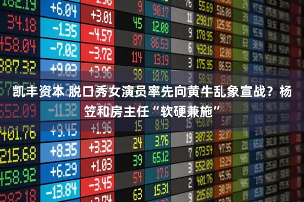 凯丰资本 脱口秀女演员率先向黄牛乱象宣战？杨笠和房主任“软硬兼施”