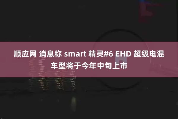 顺应网 消息称 smart 精灵#6 EHD 超级电混车型将于今年中旬上市